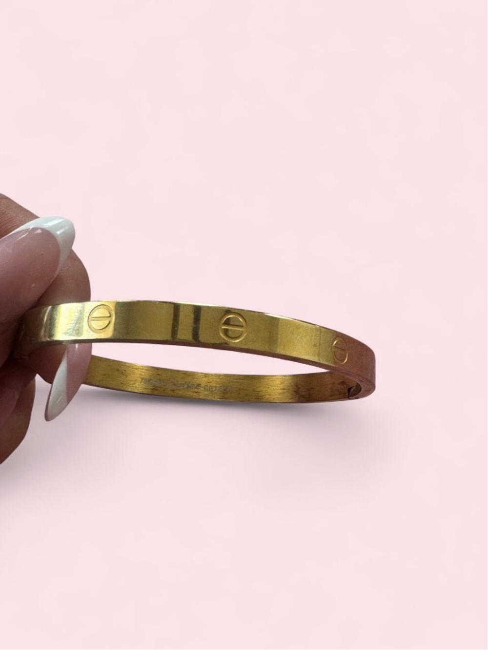 Gold-Tone Screw Motif Women's Bangle Bracelet
